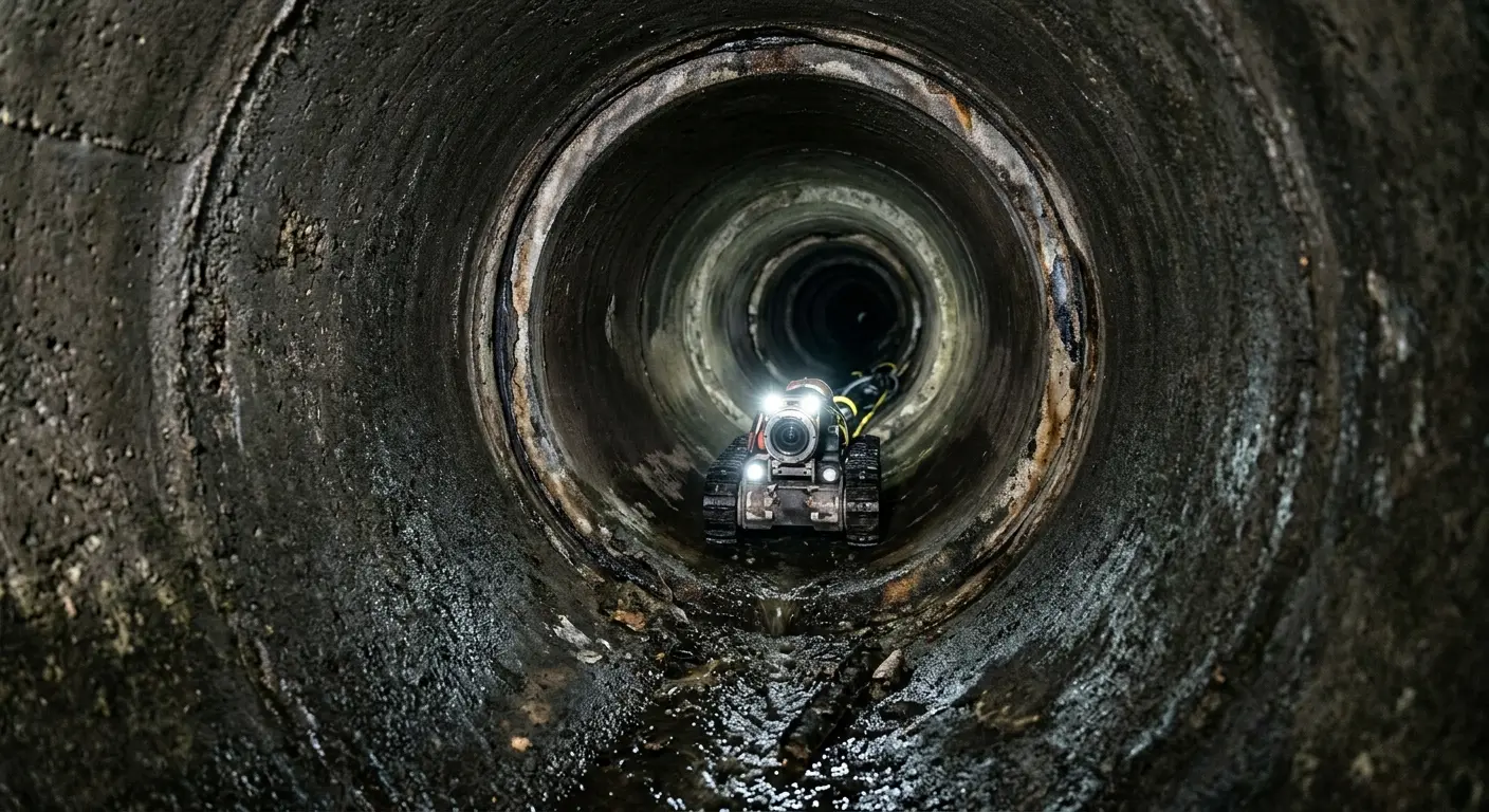 Robotic sewer camera inspecting pipe interior for Sewer Line Cleaning in Tamalpais-Homestead Valley
